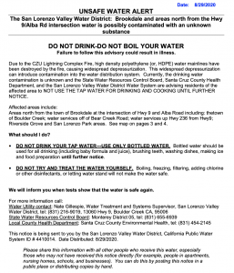 Unsafe Water Alert